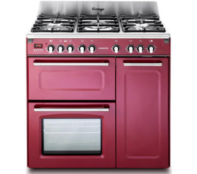 KENWOOD  CK503VB 90 cm Dual Fuel Range Cooker - Burgundy & Stainless Steel